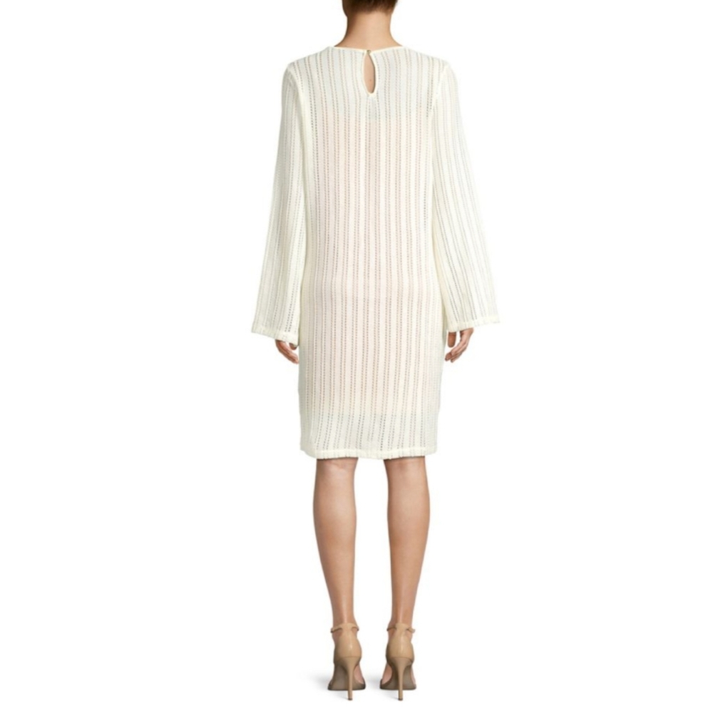 🔥MICHAEL KORS Boho Bell-Sleeve Shift Bone Dress - Picture 2 of 7